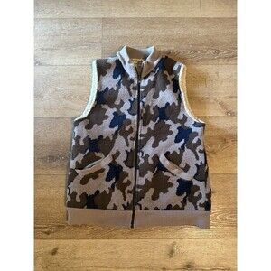 Rare Vintage Bob Fratzke Winona Camo Sherpa Lined Knit Vest Mens Medium
